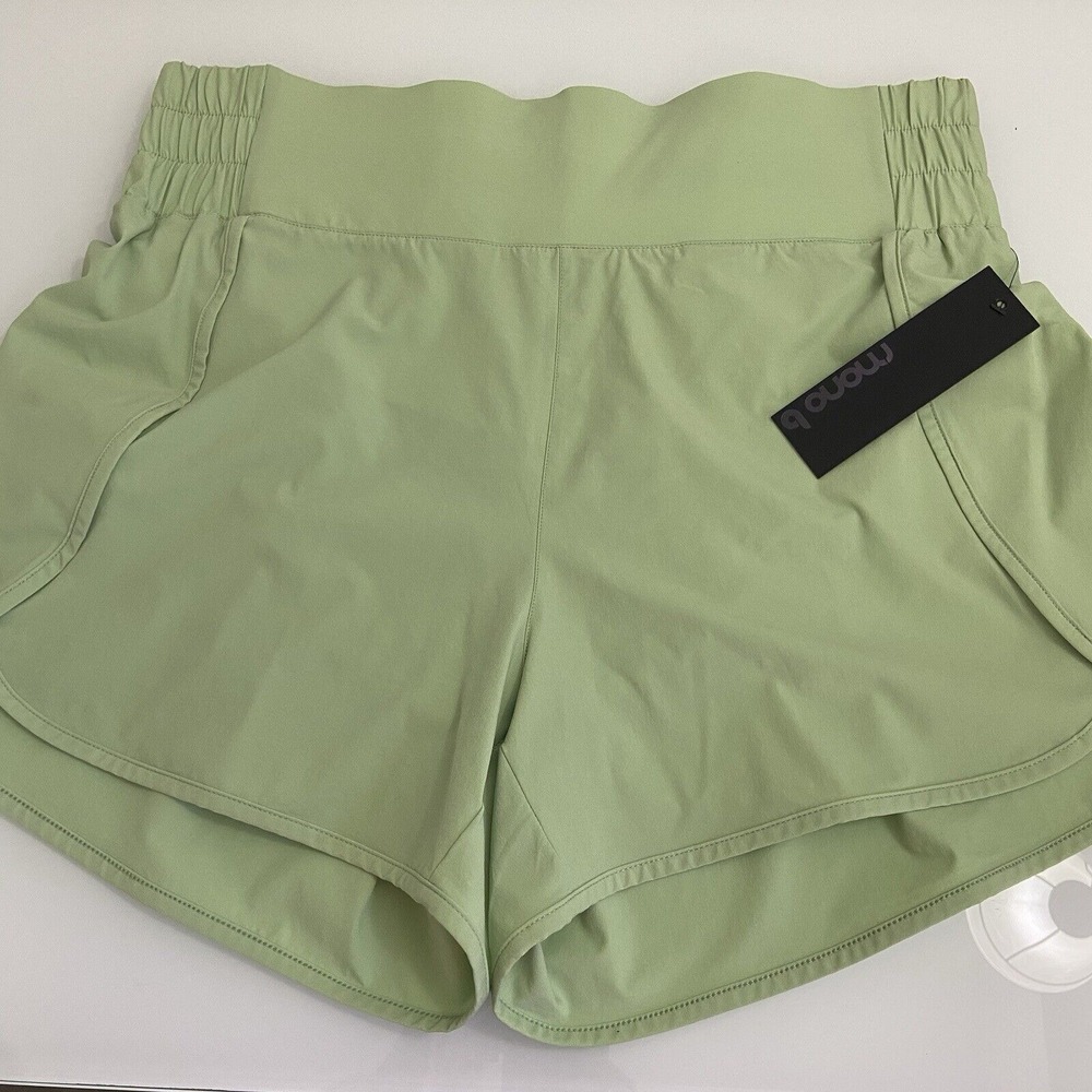 Mono B High Waisted Stretch Split Shorts Built in Liner Lime‎ 3XL Curvy Stretch